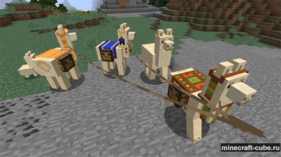 Ламы в Minecraft 1.11 с караваном